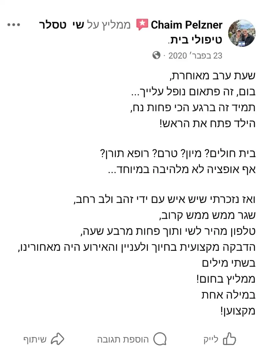 המלצה מחיים פיזנר