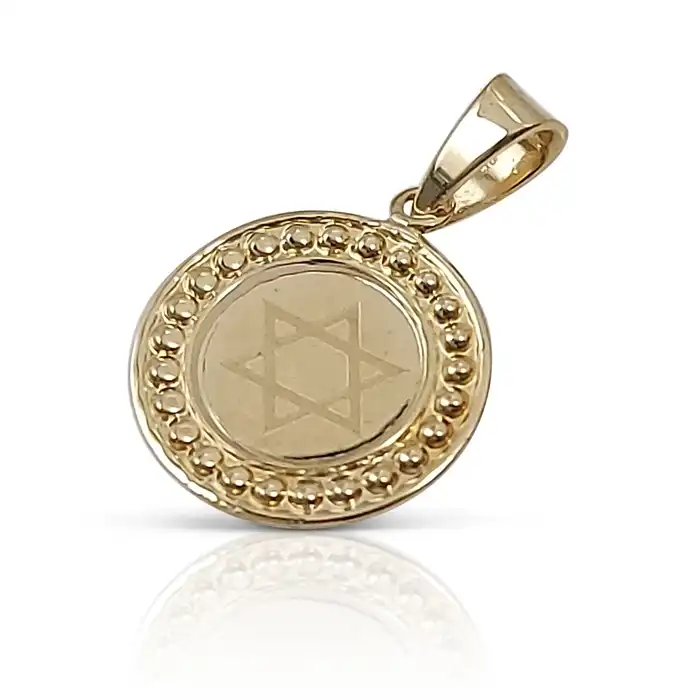 תליון מגן דוד בעיגול זהב 14K