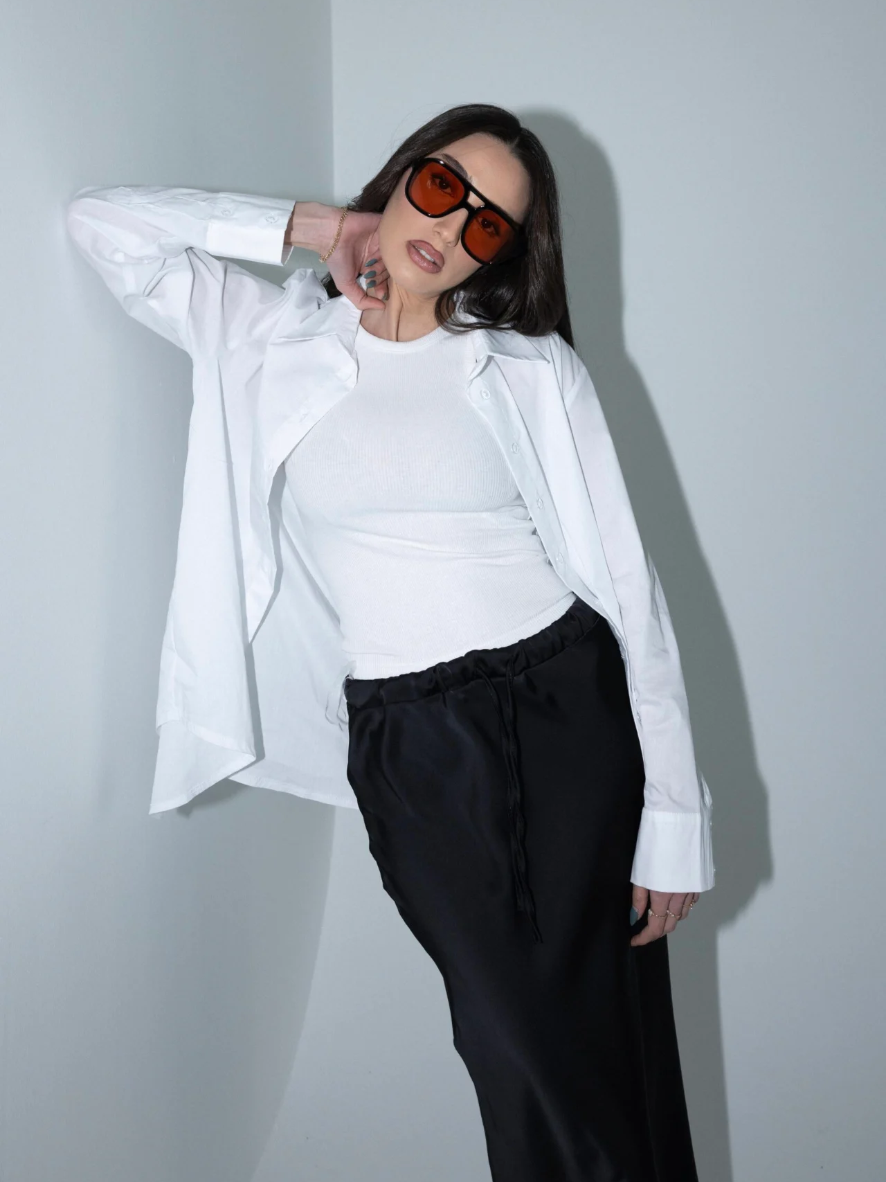  חצאית מורגן שחורה