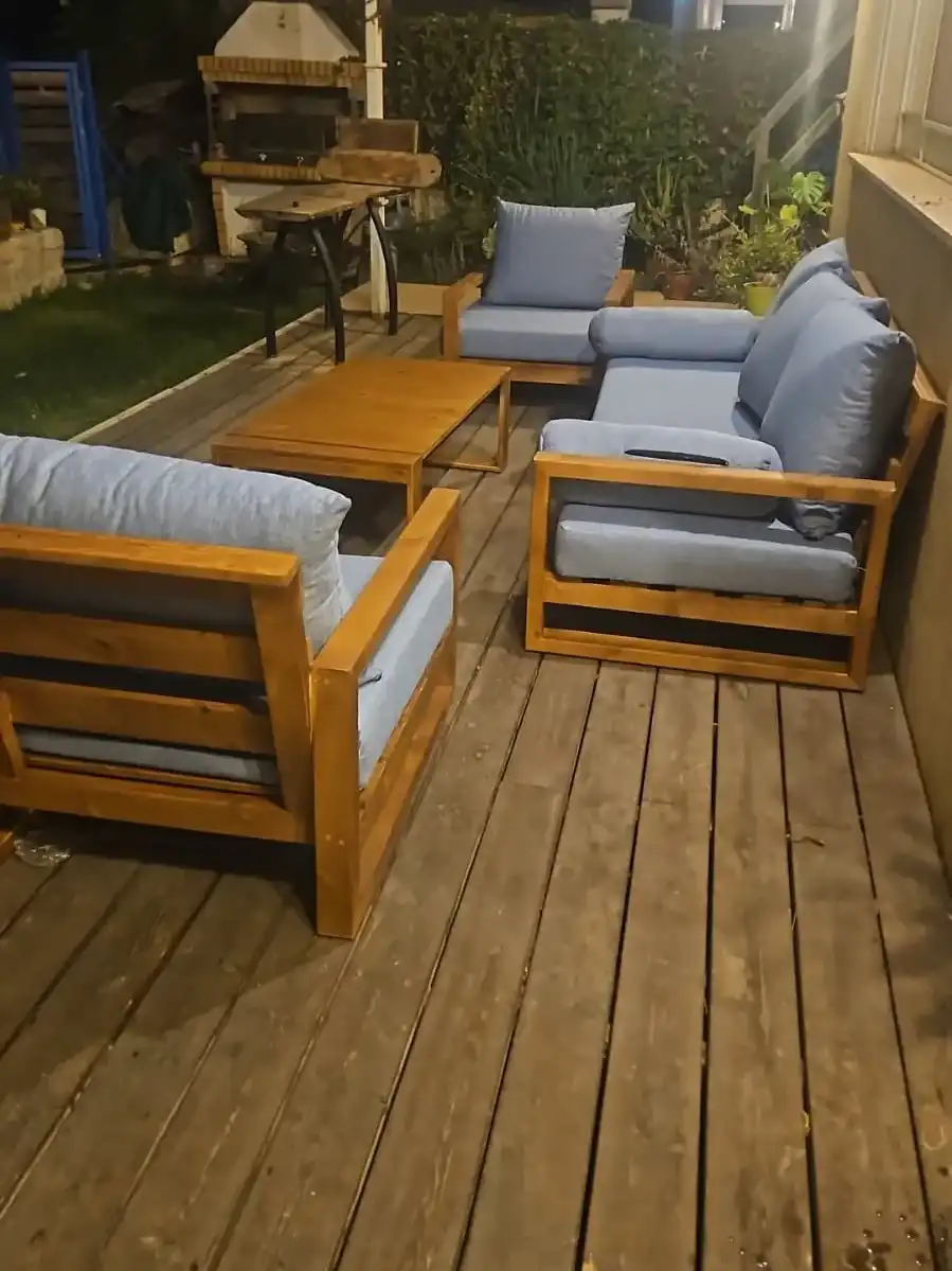 סט מהודר 3+2+1 חום זית