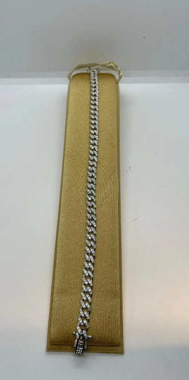 צמיד קובני משובץ זרקונים מכסף טהור 925- Yosef