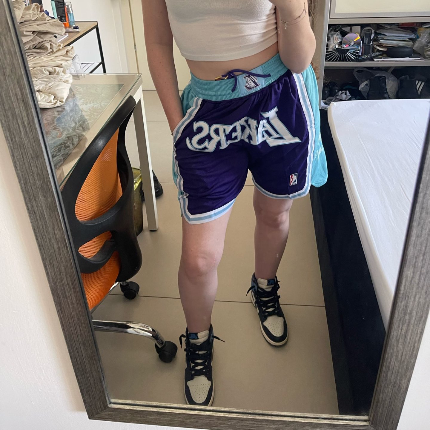 מכנס NBA - לייקרס סגול תכלת