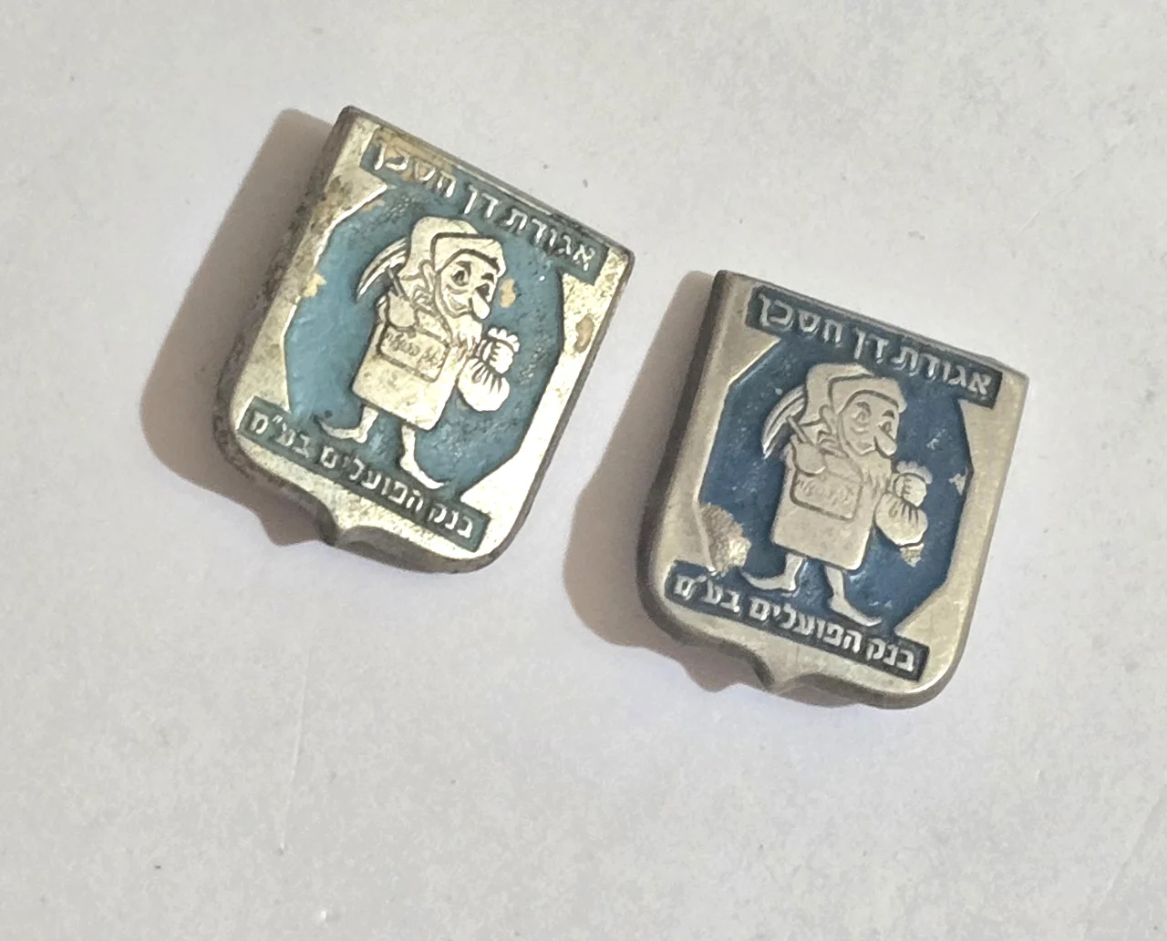 לוט 2 סיכות, שונות זו מזו, של אגודת דן חסכן בנק הפועלים בע"מ.