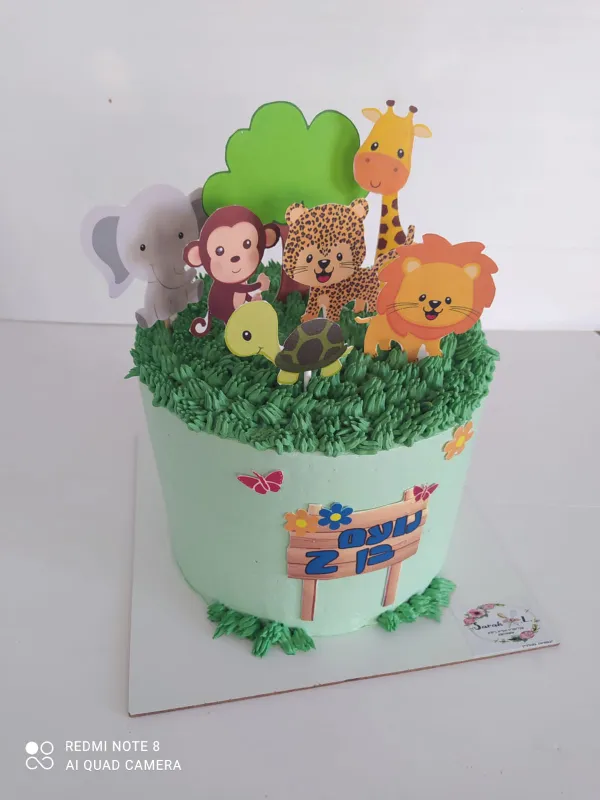 עוגת יום הולדת גן חיות🐆🐄🐩🐢🦓
