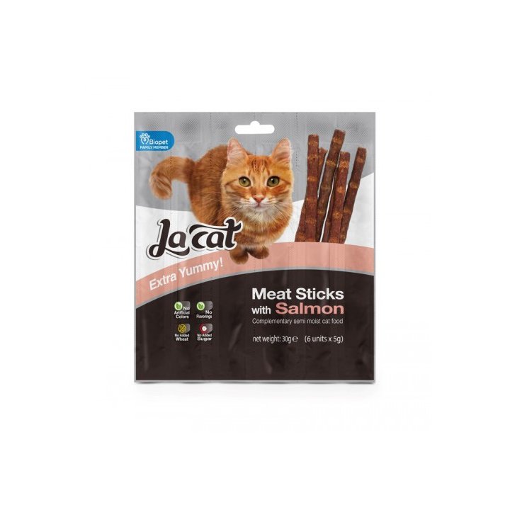 חטיף לה-קט מקלות בשר עם סלמון