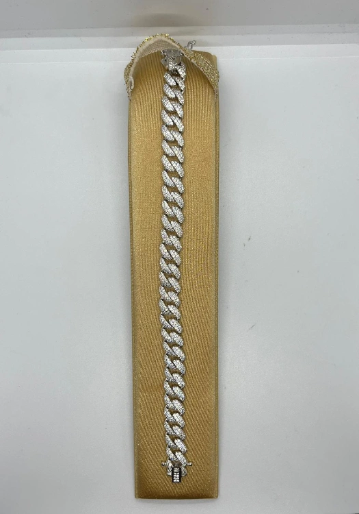 צמיד קובני משובץ זרקונים מכסף טהור 925- Yosef