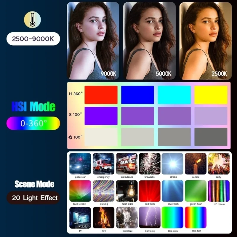 מקל תאורה עם כל צבעי RGB