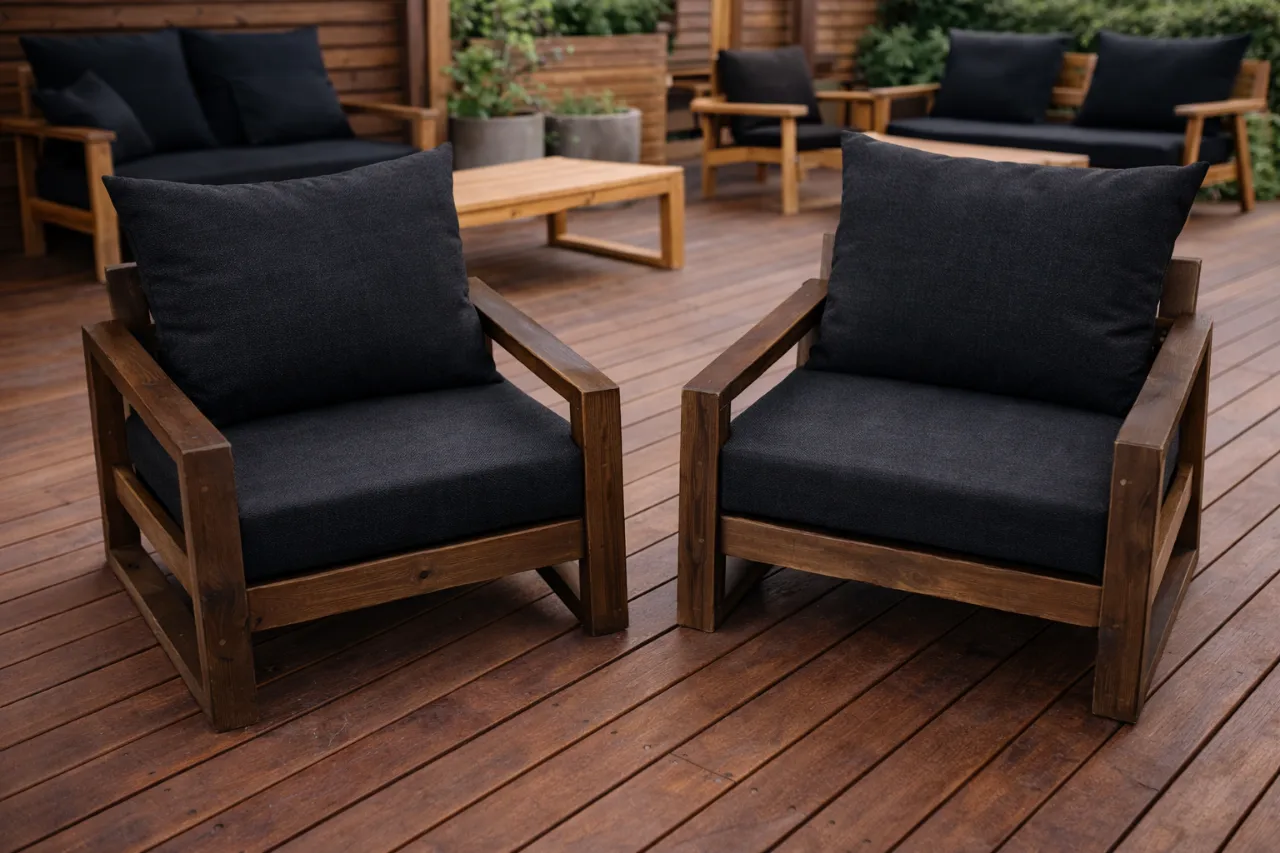 סט כורסאות יחיד בשילוב עם ריפוד שחור מט