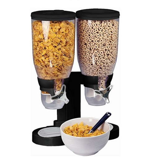 מתקן לאחסון דגני בוקר וקטניות כפול בנפח 6 ליטר