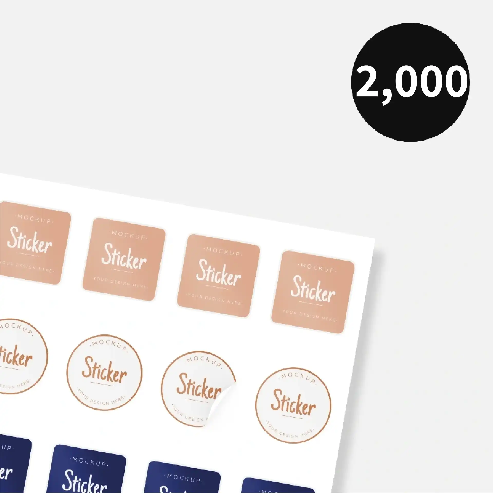 2,000 מדבקות סטנדרטיות