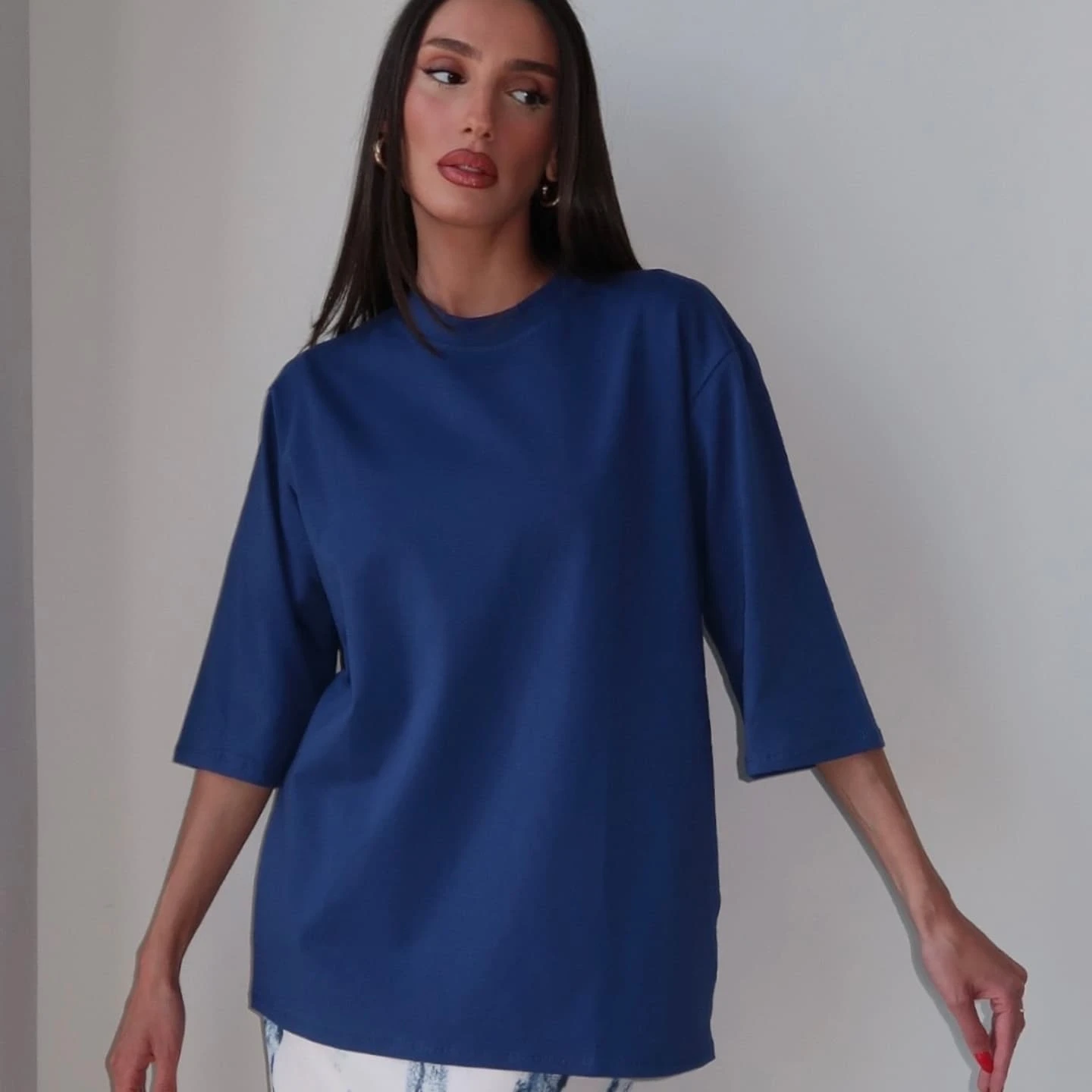 חולצת טי שירט יסמין כחול כהה