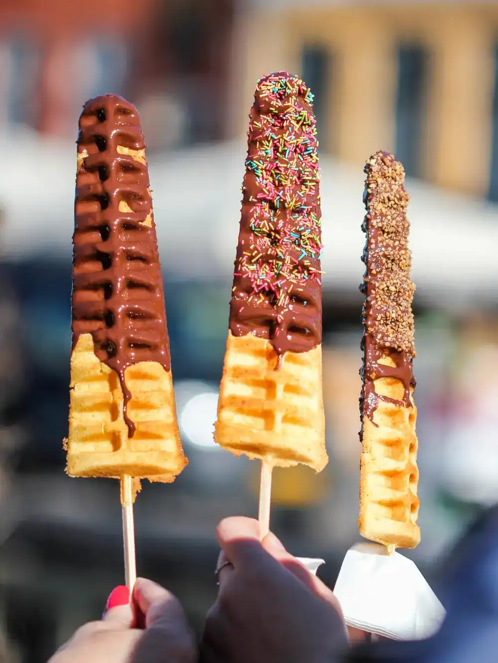 עמדת וופל בלגי על מקל