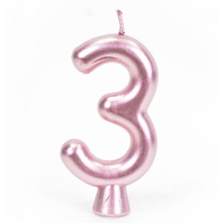 נר מספר רוז גולד 3
