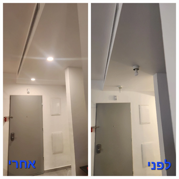 התקנת גופי תאורה שקועים בתקרת גבס 