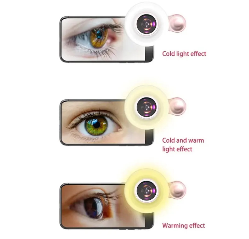 עדשת מקרו עם תאורה נטענת