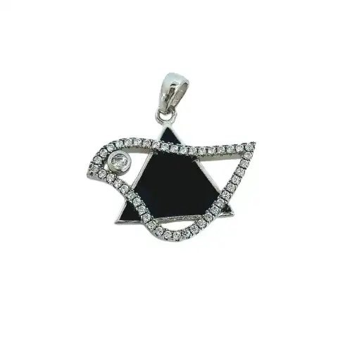 תליון מגן דויד משובץ כסף 925