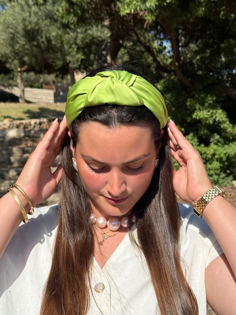 קשת קשירה סאטן-ירוק