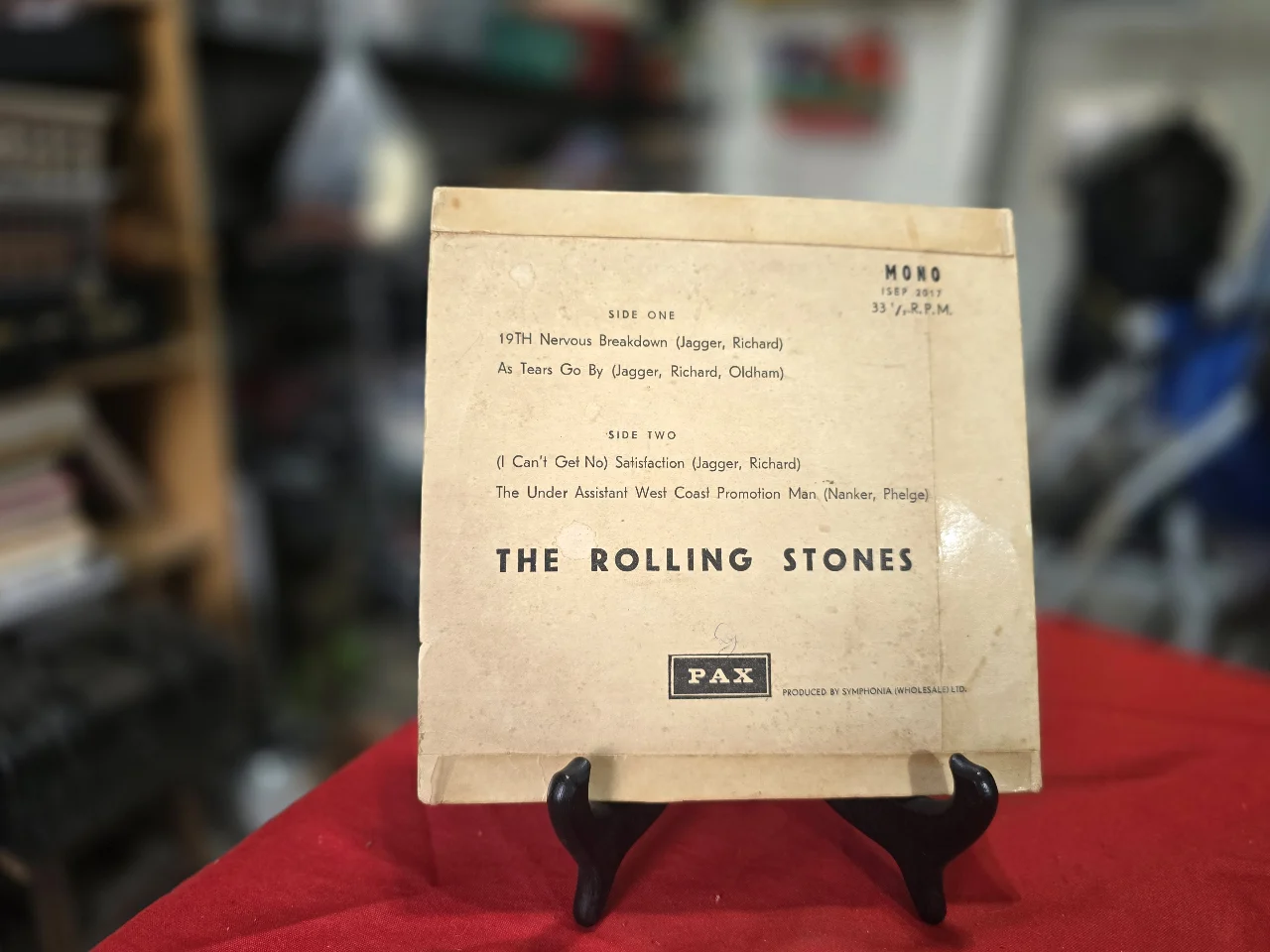 נדיר ! הרולינג סטונס - ROLLING STONES THE - תקליטון נדיר  . תוצרת  ישראל   קרע לעטיפה .
