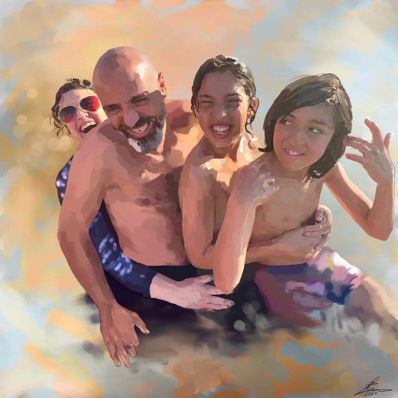 ציור משפחתי (3–5 אנשים)