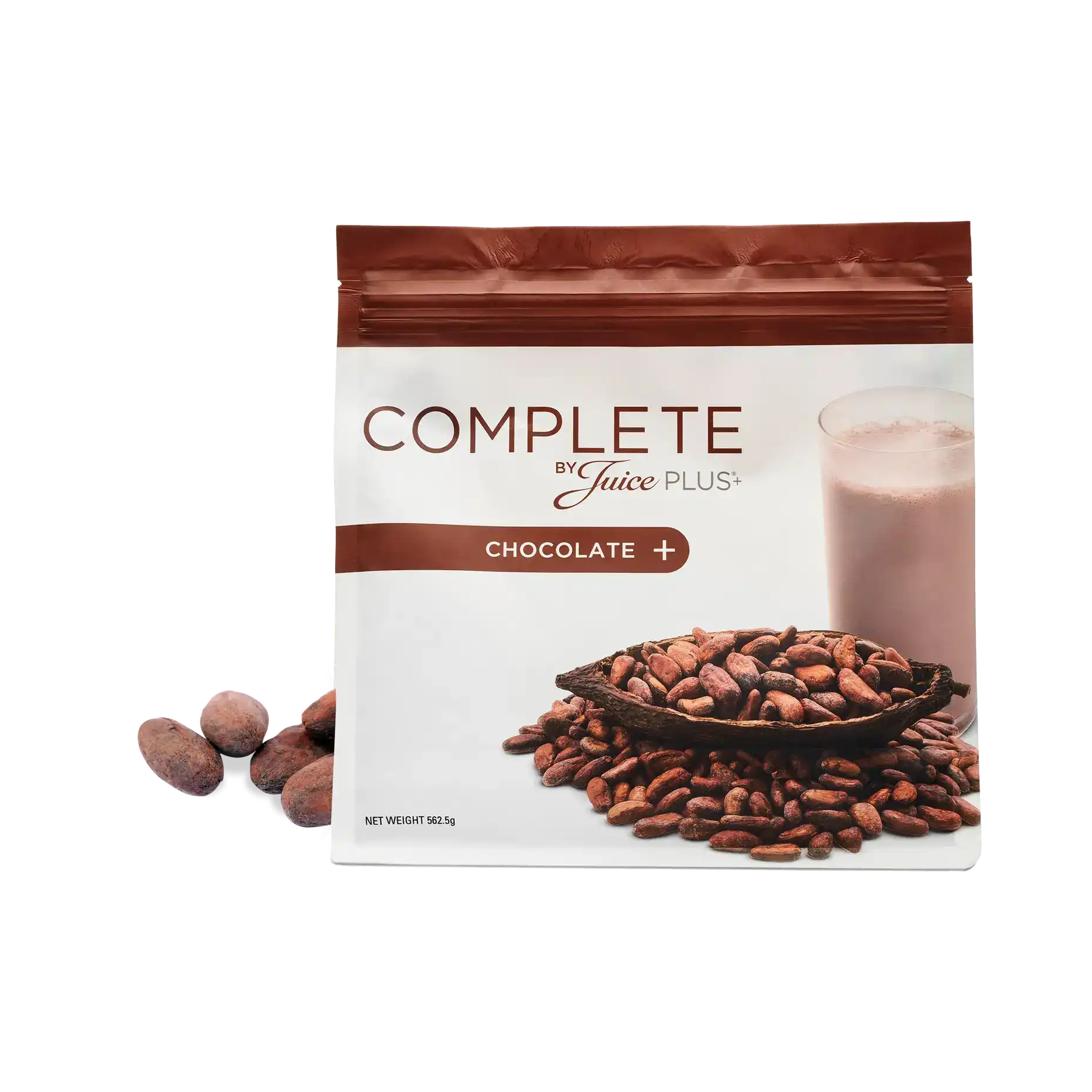 אבקה להכנת משקה על בסיס חלבון צמחי בטעם שוקולד