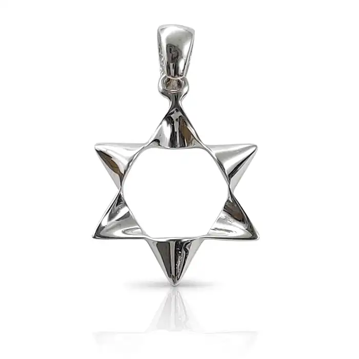 תליון מגן דוד מזהב בעיצוב מודרני 14K