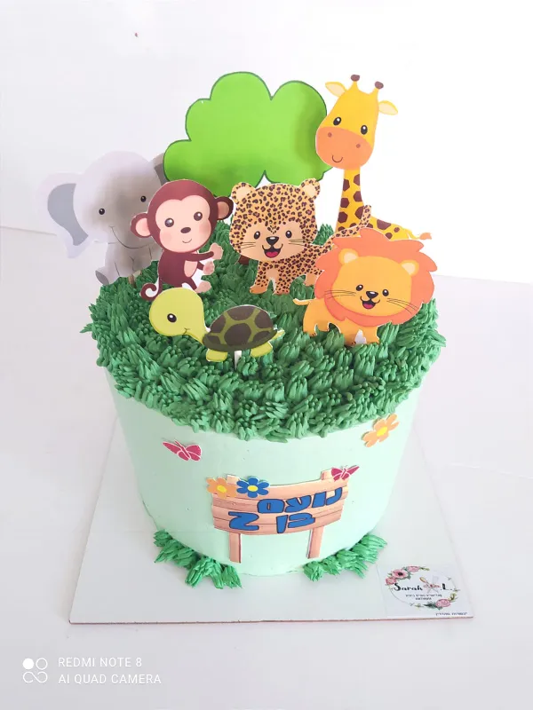 עוגת יום הולדת גן חיות🐆🐄🐩🐢🦓
