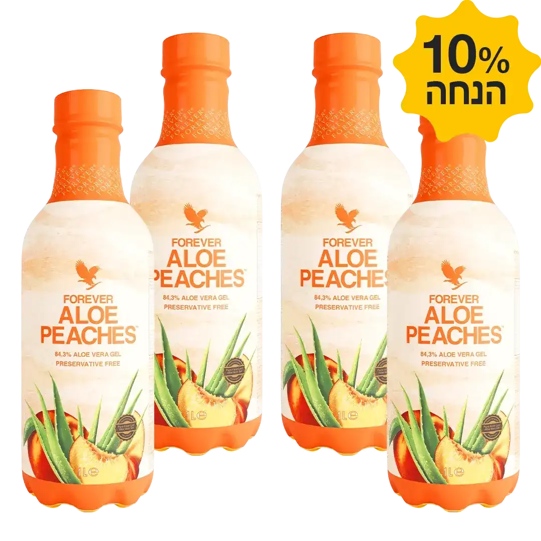 רביעיית משקה ג'ל אלוורה ואפרסקים