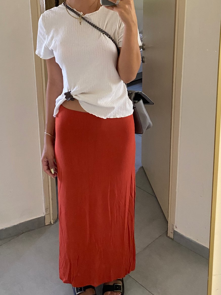 חצאית גוון כתום עתיק