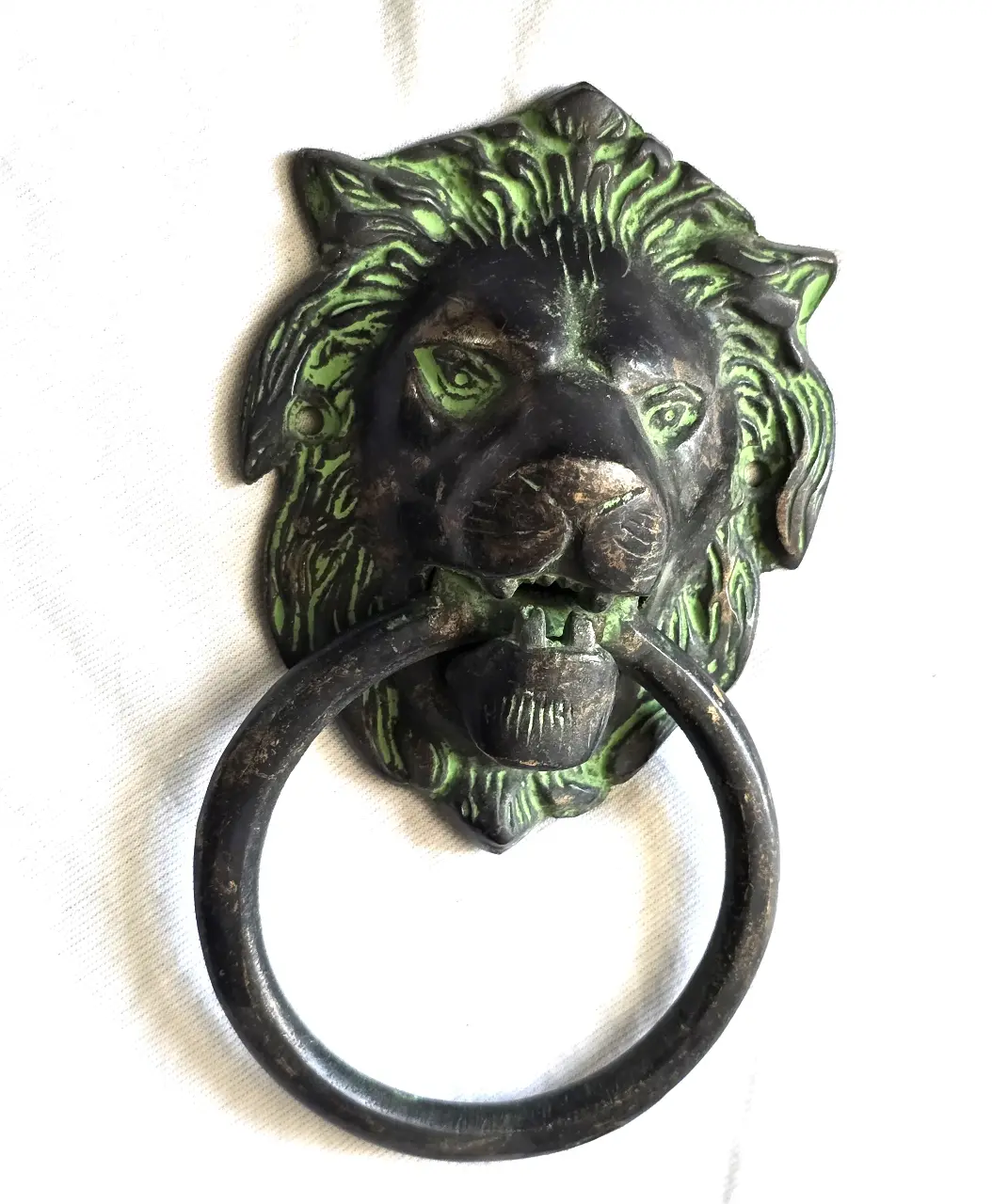 נוקש דלת ברונזה ראש אריה, אורך 18 ס"מ