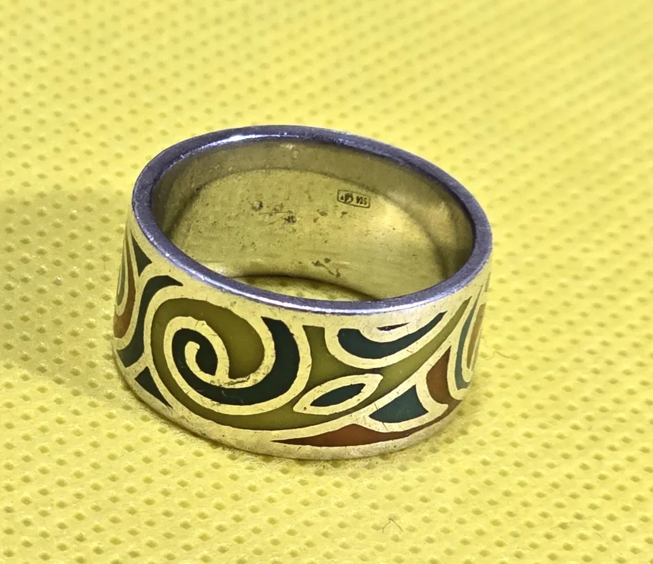 טבעת רחבה מכסף סטרלינג 925, משקל 7.5 גרם,  מידה 6