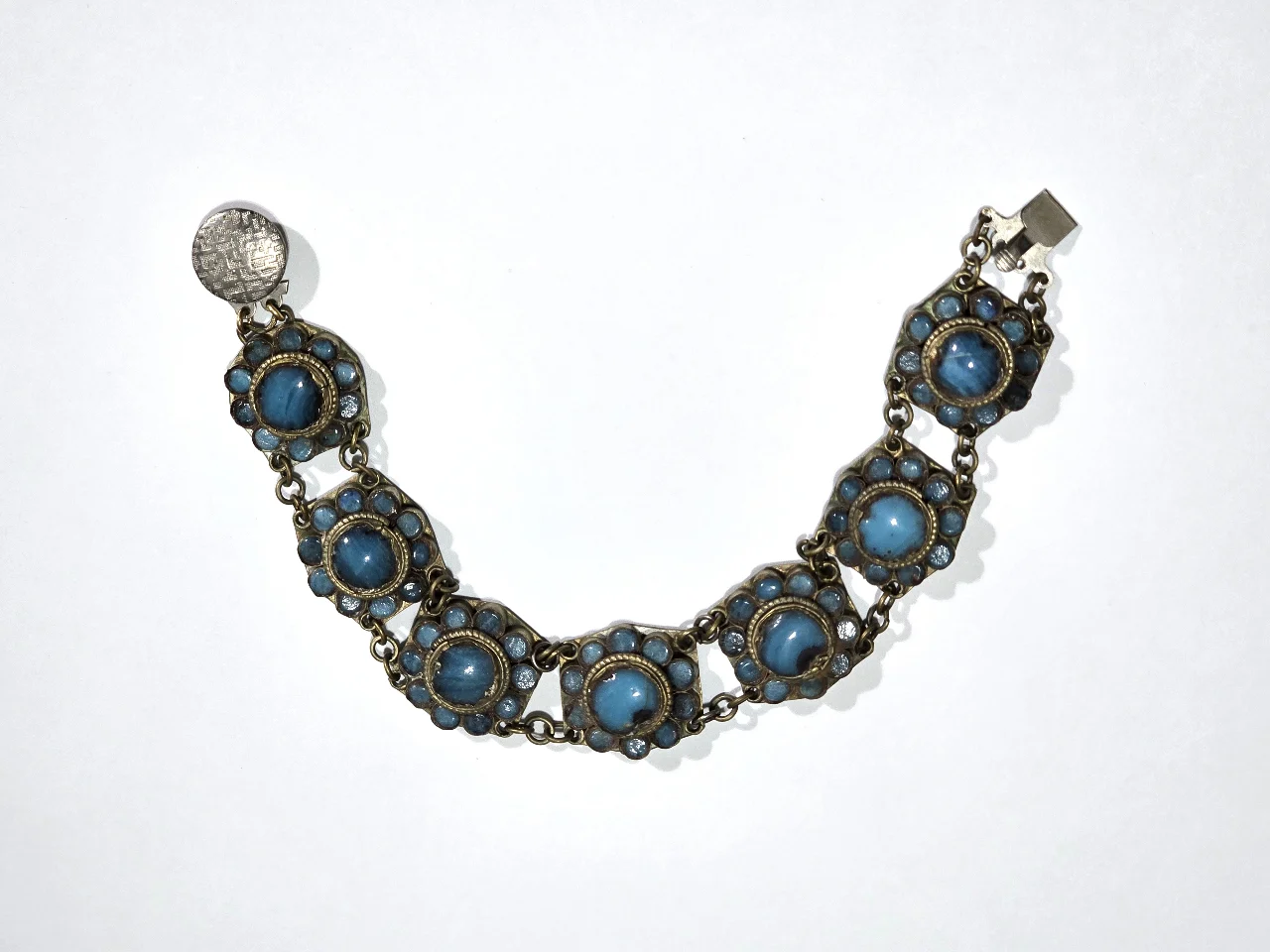 צמיד מבית מיכל נגרין שבוץ אבני תורכיז מידת אורך בתמונות