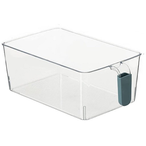 מיכל אחסון מפלסטיק שקוף למקרר עם ידית