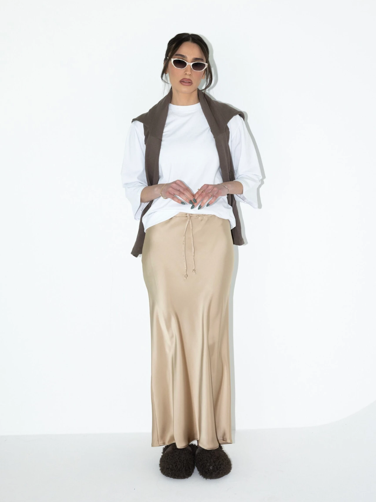 חצאית מורגן בז' 