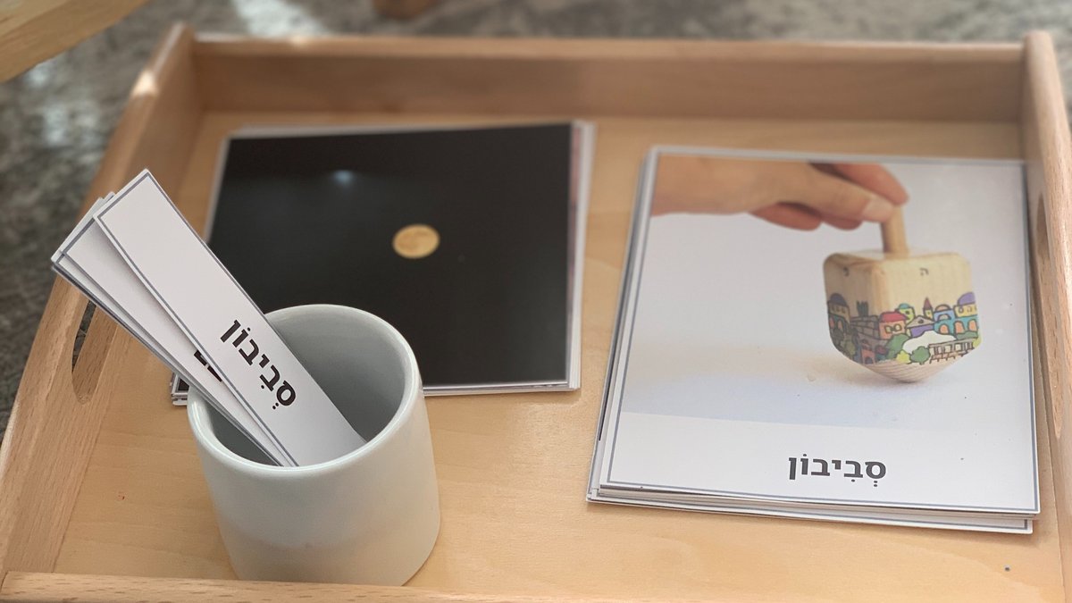 כרטיסיות שלושה חלקים בנושא חנוכה