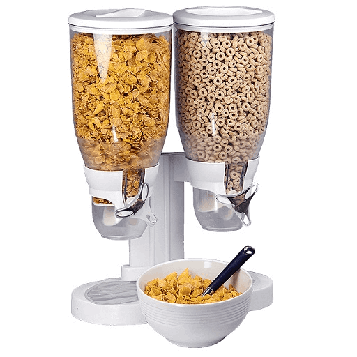 מתקן לאחסון דגני בוקר וקטניות כפול בנפח 6 ליטר