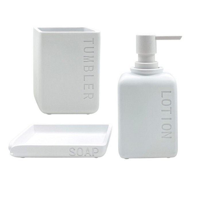 סט 3 חלקים אביזרי אמבטיה לבן סולתם