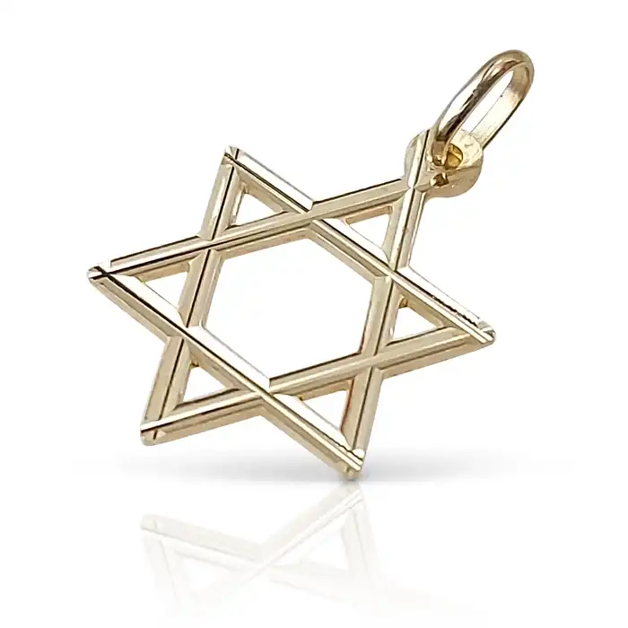 מגן דוד זהב בעיצוב מינימליסטי 14K