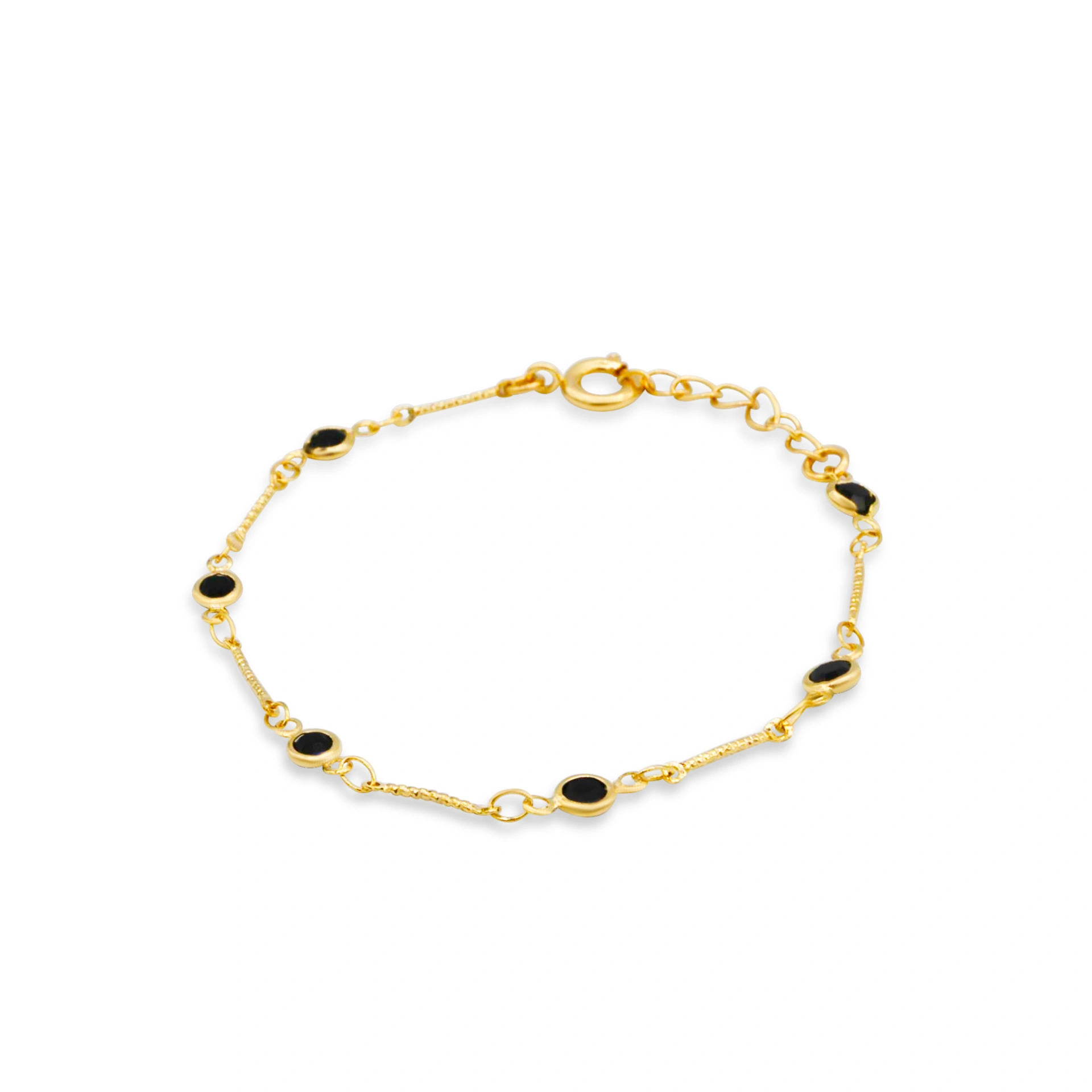 צמיד גולדפילד עם אבני דמוי אוניקס שחורות