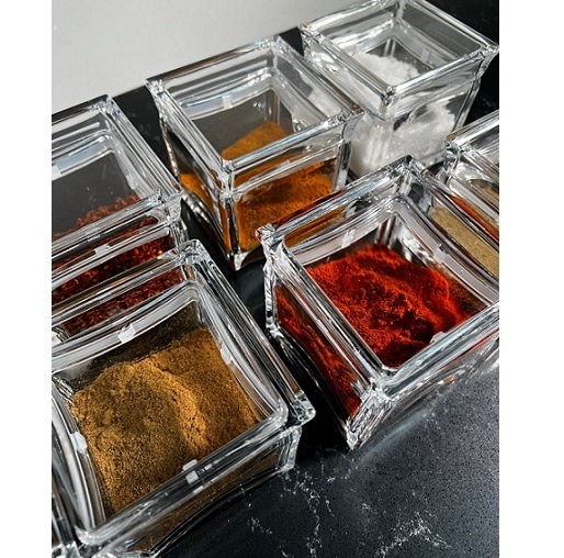 מארז 6 קופסאות אקריליות גודל S לתבלינים 
