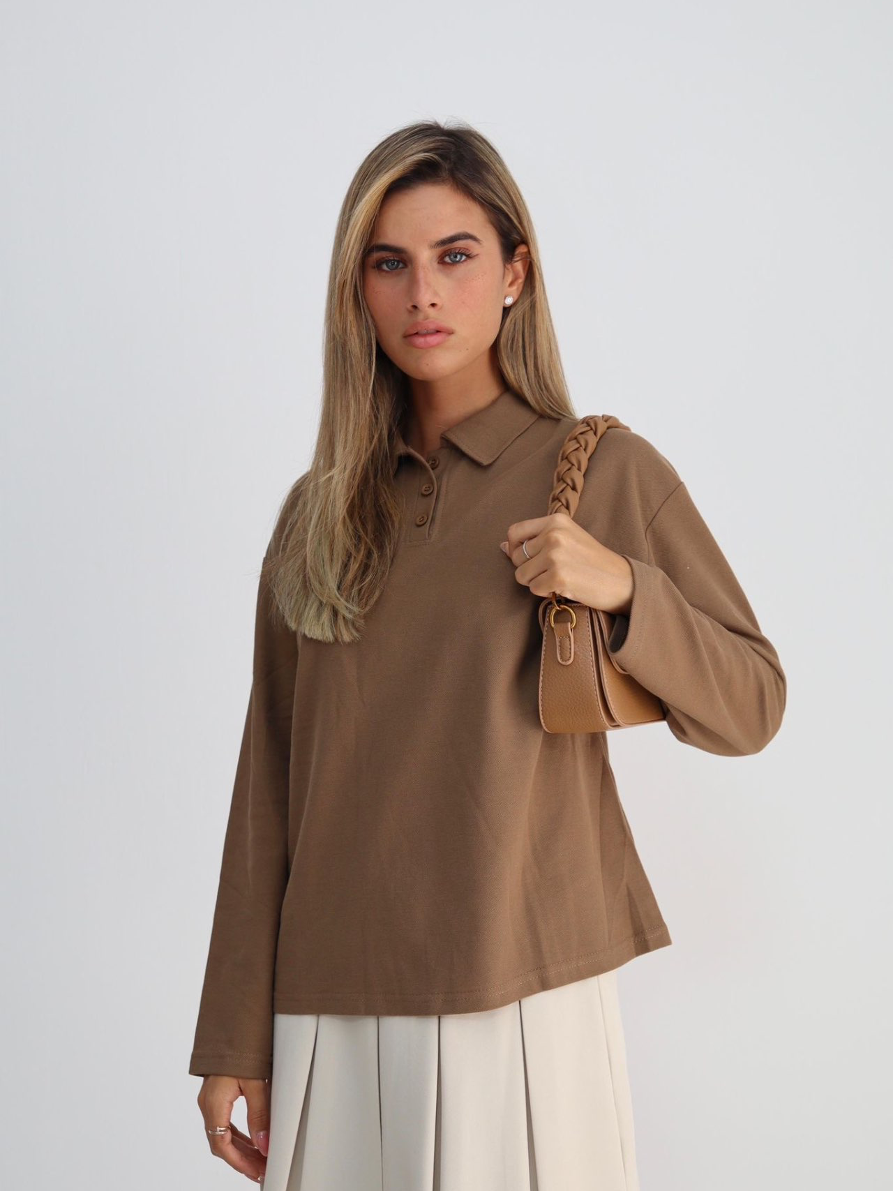 חולצת פולו חום