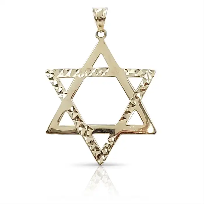תליון מגן דוד בגימור מבריק 14K