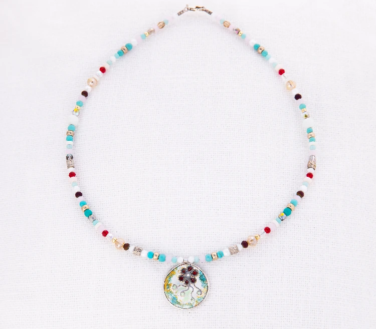 שרשרת כסף קריסטלים