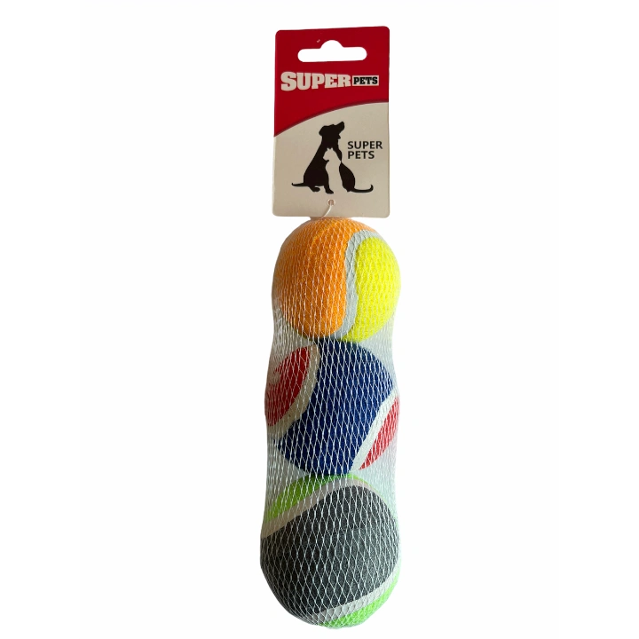 שלישיית כדורי טניס מצפצפים לכלב SuperPet