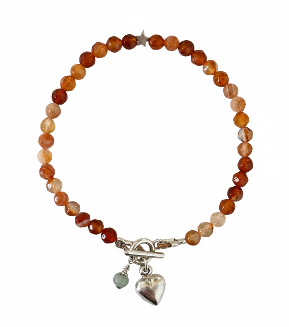 טל – צמיד מאבני קרנליאן עם נגיעה של אמזונייט