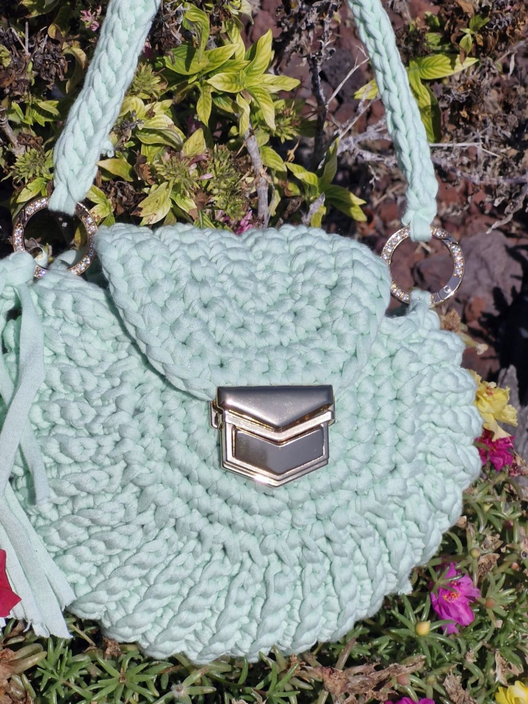 תיק צד צדפה בעבודת יד