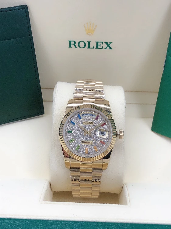 Rolex diamond double calendar