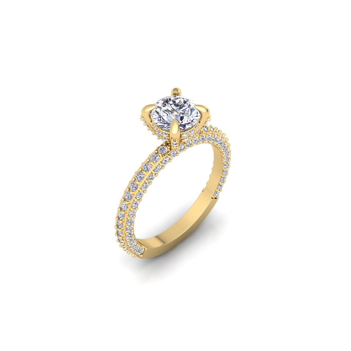 טבעת יהלום עגול