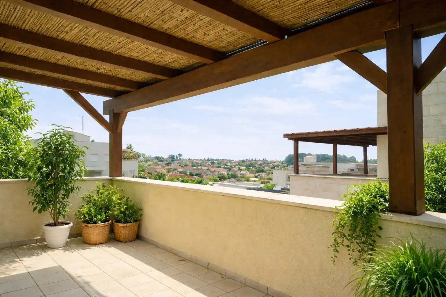 פרגולה מעץ מלא - החל מ450₪ למ״ר