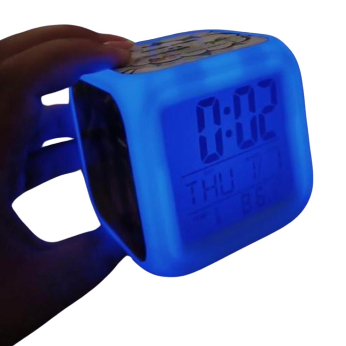 שעון מעורר עם שלושה הדפסים בצדדים