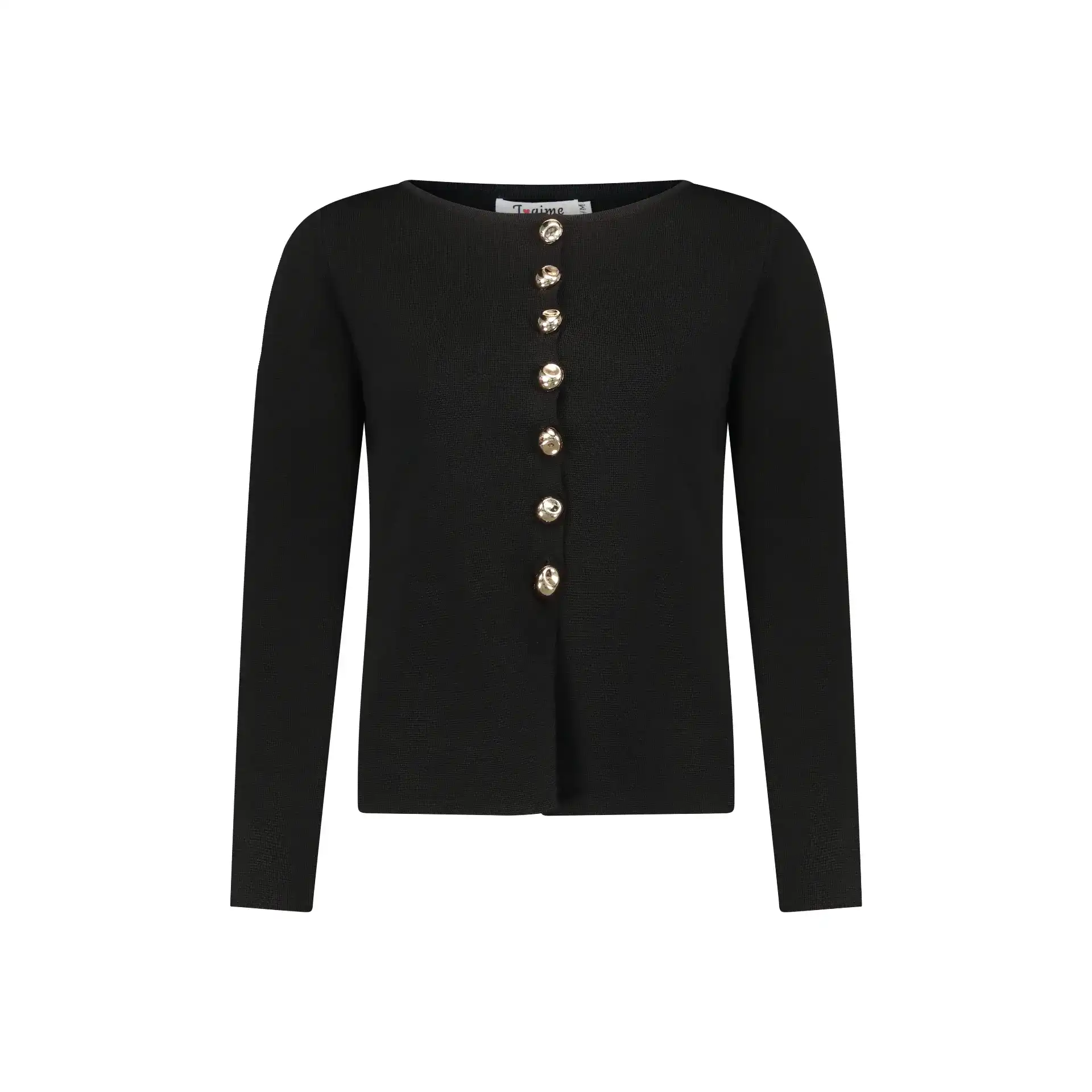 סריג דק עם כפתורי זהב